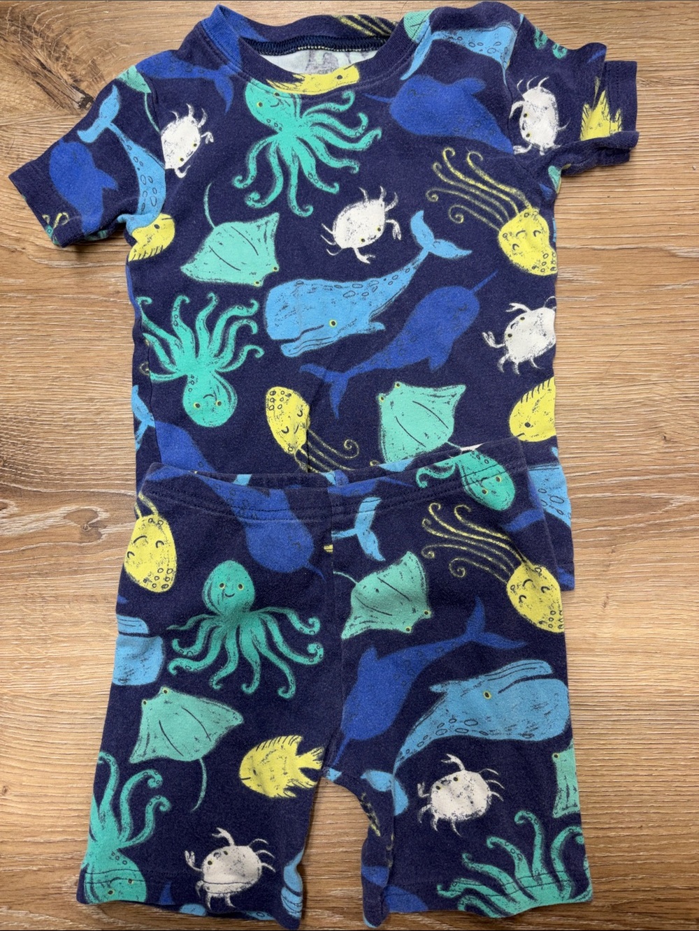 3/$20! Boys size 5t pajama set Carter's Navy Blue Ocean Print Toddler Pajama Set